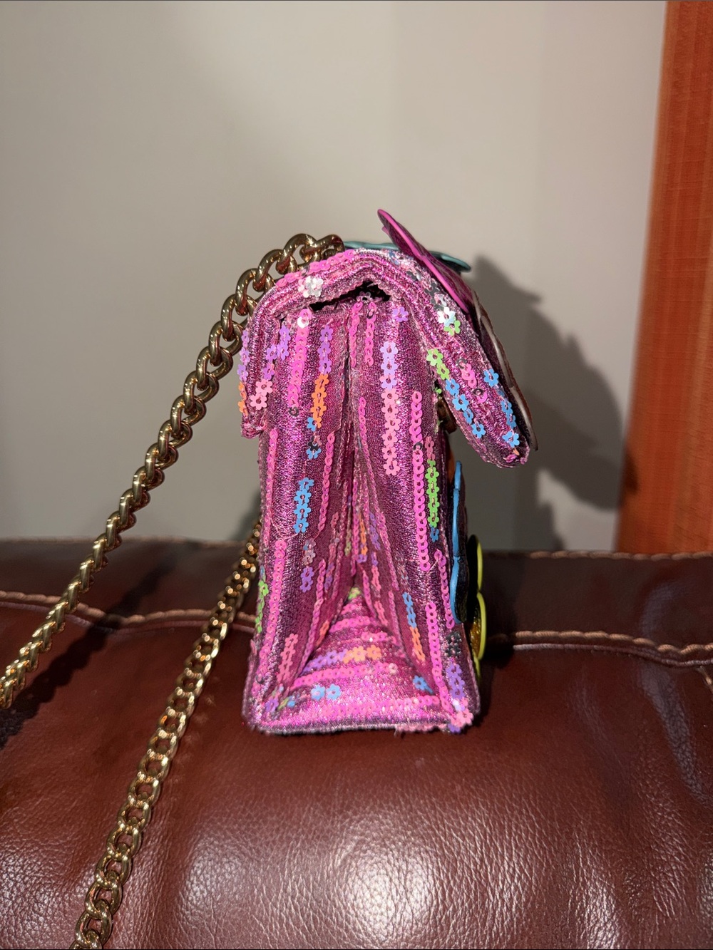 ‼️Kurt Geiger Multicolor Floral Medium Kensington Crossbody Bag Shoulder Bag - Picture 10 of 16